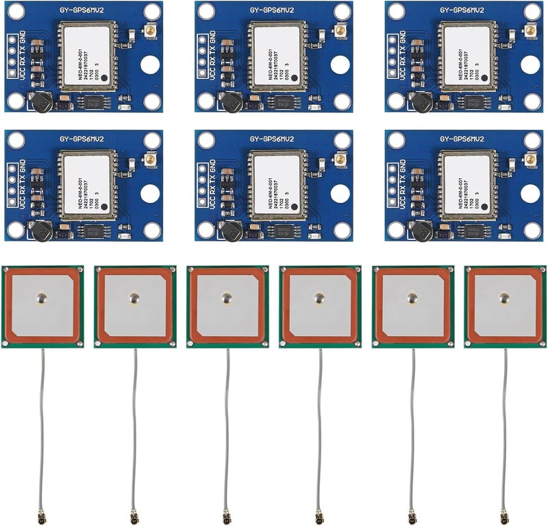 ACEIRMC 6pcs GY-NEO6MV2 NEO-6M GPS Flight Controller Module 3V-5V with Super Strong Ceramic Antenna for Arduino EEPROM APM 2.5 - Image 1